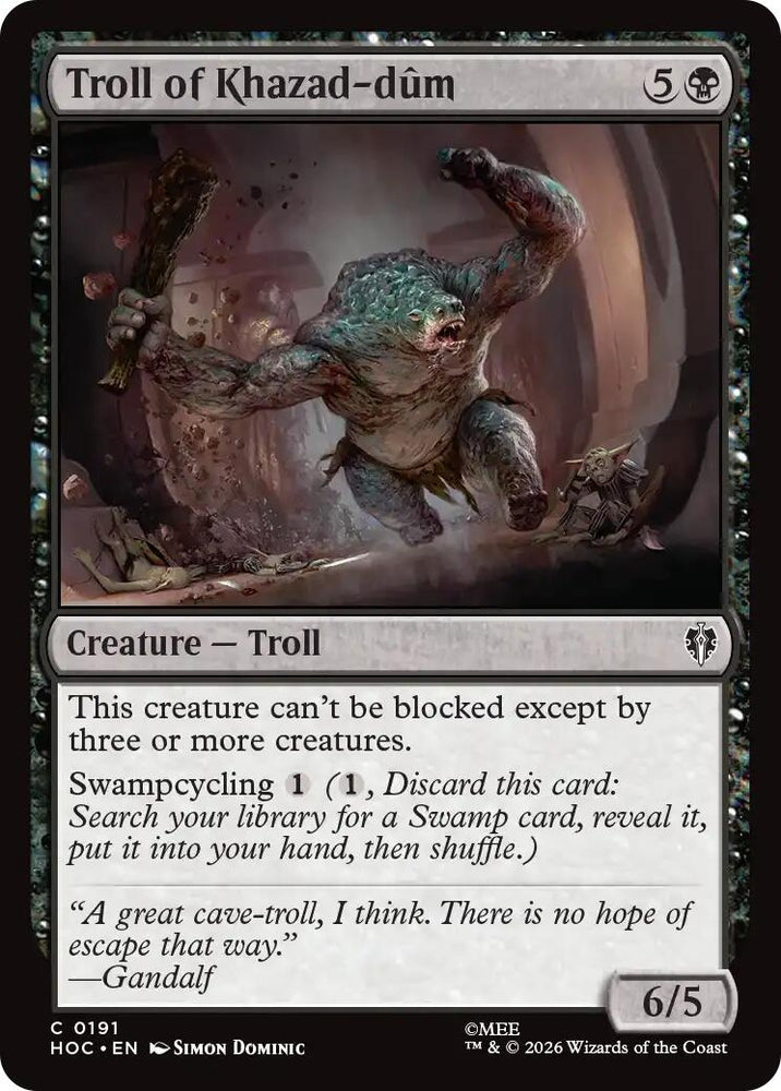 Image for Troll of Khazad-dum (191) (The Hobbit: Eternal-Legal) (HOC) - Magic: The Gathering