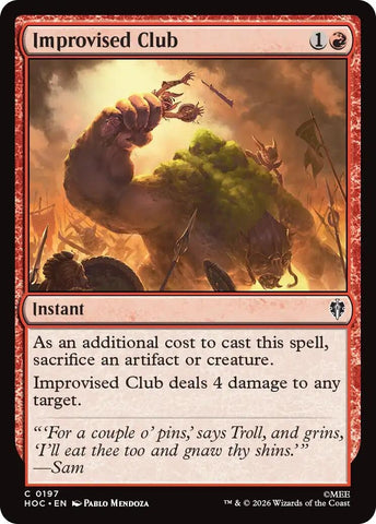 Image for Improvised Club (197) (The Hobbit: Eternal-Legal) (HOC) - Magic: The Gathering