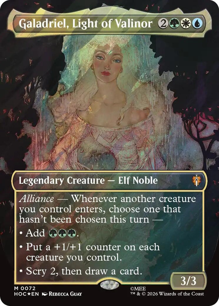Image for Galadriel, Light of Valinor (Borderless) (Surge Foil) (72) (The Hobbit: Eternal-Legal) (HOC) - Magic: The Gathering