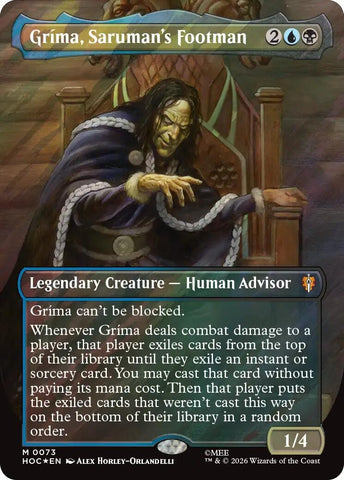 Image for Grima, Saruman's Footman (Borderless) (Surge Foil) (73) (The Hobbit: Eternal-Legal) (HOC) - Magic: The Gathering