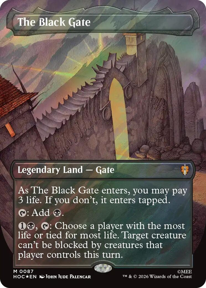 Image for The Black Gate (Borderless) (Surge Foil) (87) (The Hobbit: Eternal-Legal) (HOC) - Magic: The Gathering