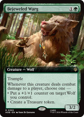 Image for Bejeweled Warg (Extended Art) (305) (The Hobbit) (HOB) - Magic: The Gathering