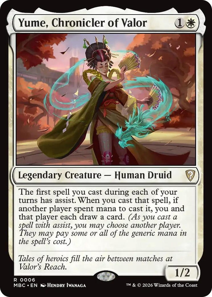 Image for Yume, Chronicler of Valor (6) (Mystery Booster Commander Edition) (MBC) - Magic: The Gathering