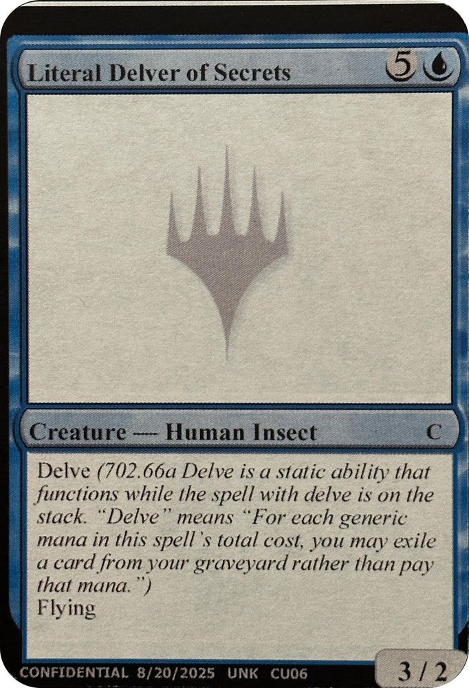 Image for Literal Delver of Secrets (Un-Known Event Playtest Cards) (UNK) - Magic: The Gathering