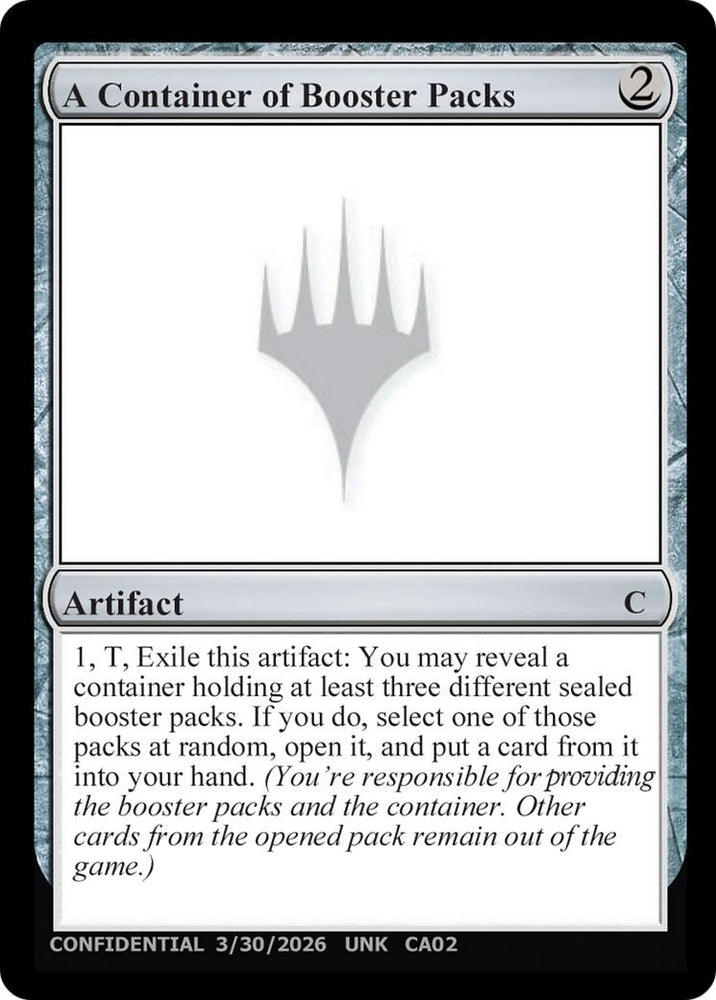 Image for A Container of Booster Packs (Un-Known Event Playtest Cards) (UNK) - Magic: The Gathering