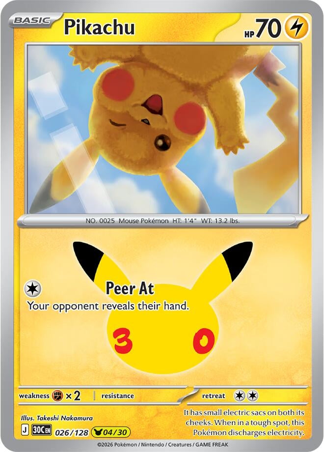 Image for Pikachu (ME: 30th Celebration) (30C) - Pokemon