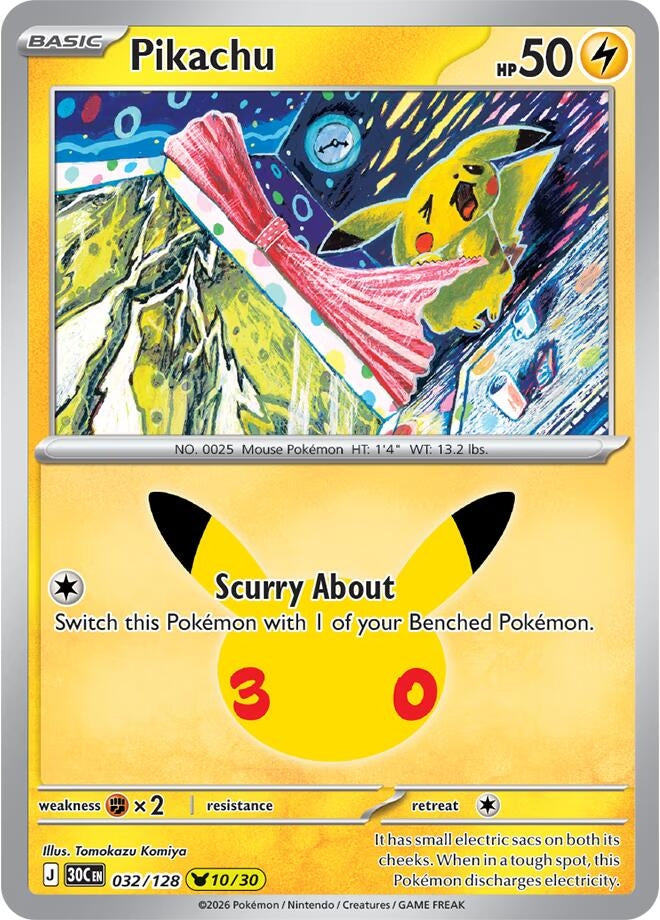 Image for Pikachu (ME: 30th Celebration) (30C) - Pokemon