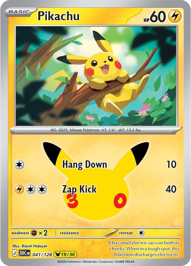 Image for Pikachu (ME: 30th Celebration) (30C) - Pokemon