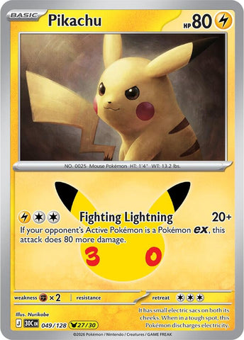 Image for Pikachu (049/128) (ME: 30th Celebration) (30C) - Pokemon