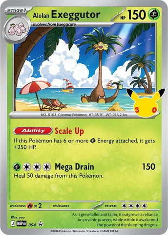 Image for Alolan Exeggutor - 094 (30th Celebration) (094) (ME: Mega Evolution Promo) (MEP) - Pokemon
