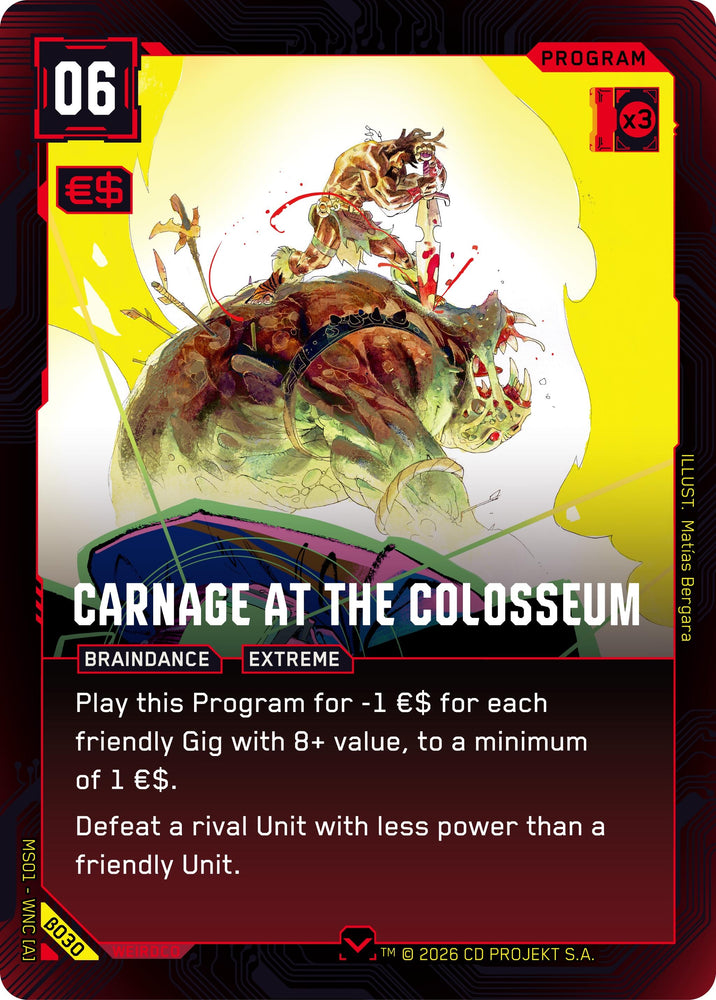 Image for Carnage at the Colosseum (B030) (Welcome to Night City - Beta) - Cyberpunk TCG