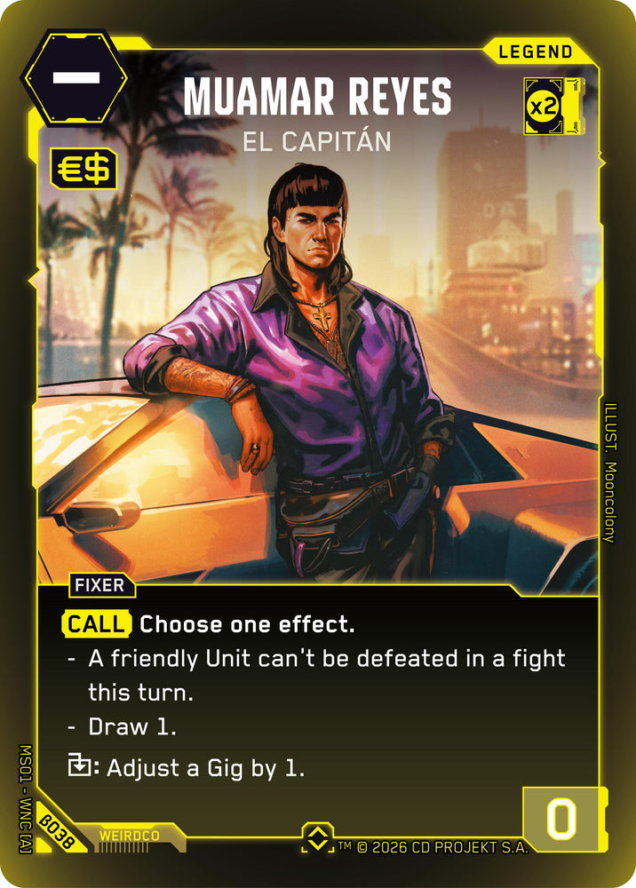 Image for Muamar Reyes - El Capitan (Rare) (B038) (Welcome to Night City - Beta) - Cyberpunk TCG