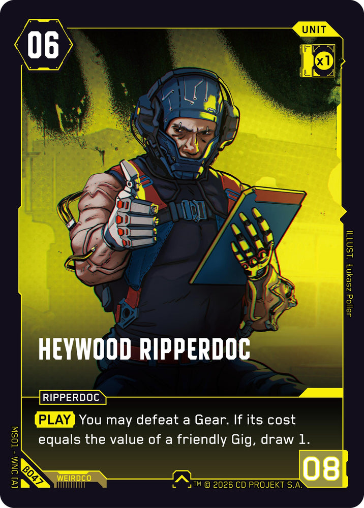 Image for Heywood Ripperdoc (B047) (Welcome to Night City - Beta) - Cyberpunk TCG