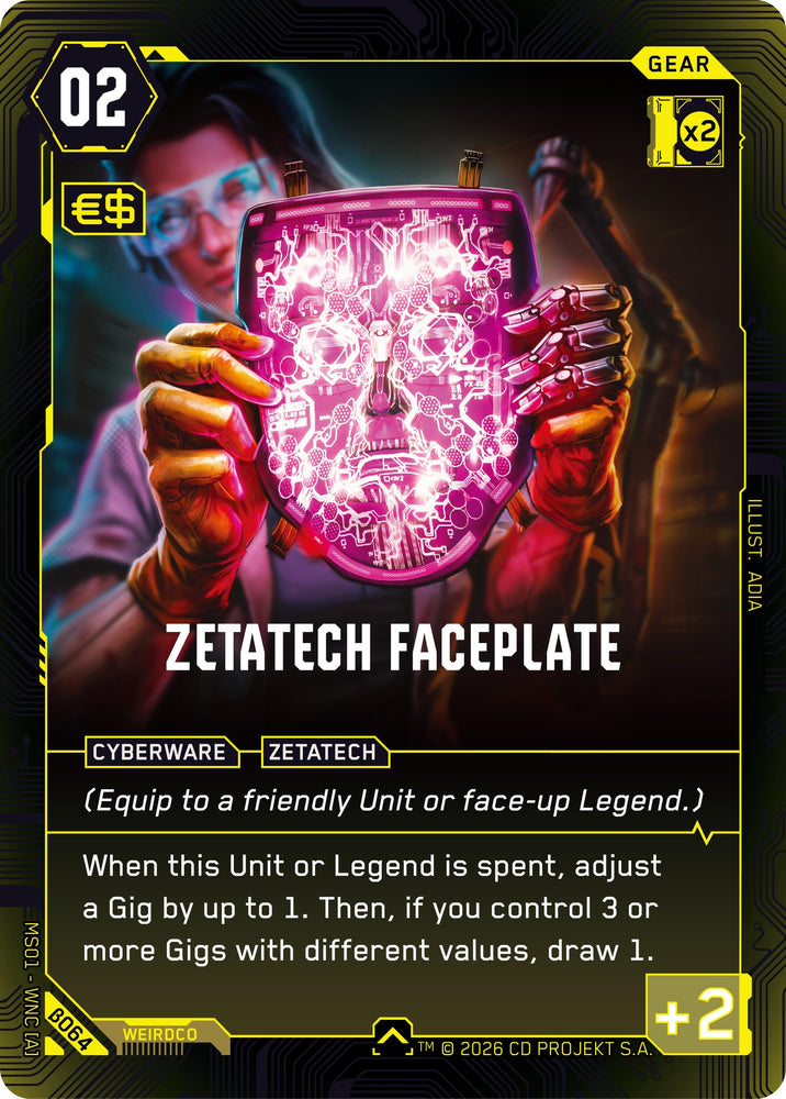 Image for Zetatech Faceplate (B064) (Welcome to Night City - Beta) - Cyberpunk TCG