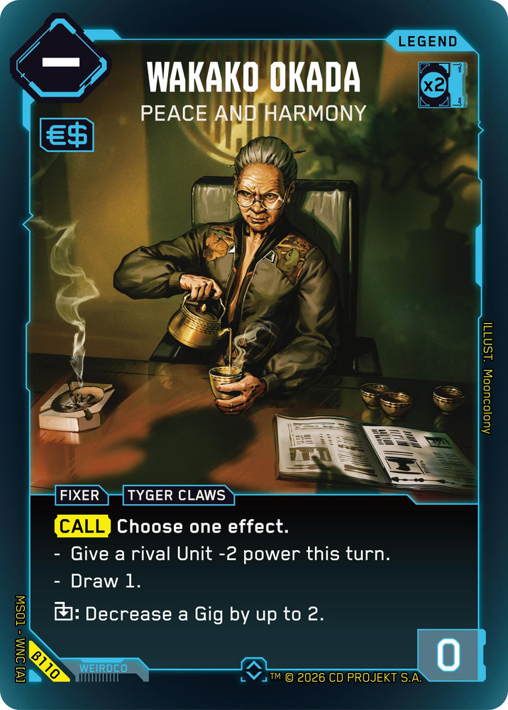 Image for Wakako Okada - Peace and Harmony (Rare) (B110) (Welcome to Night City - Beta) - Cyberpunk TCG