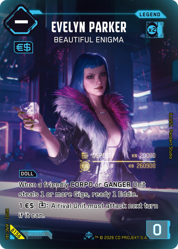 Image for Evelyn Parker - Beautiful Enigma (ILegend) (B156) (Welcome to Night City - Beta) - Cyberpunk TCG