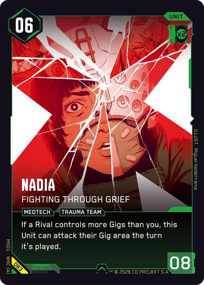 Image for Nadia - Fighting Through Grief (083) (Welcome to Night City - Retail) - Cyberpunk TCG