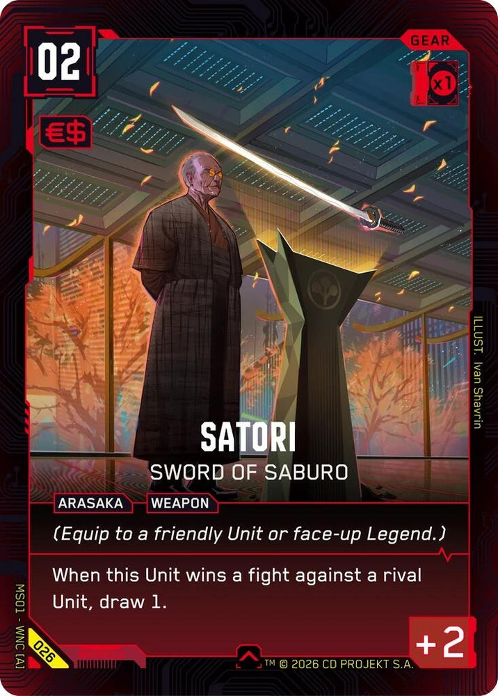 Image for Satori - Sword of Saburo (026) (Welcome to Night City - Retail) - Cyberpunk TCG