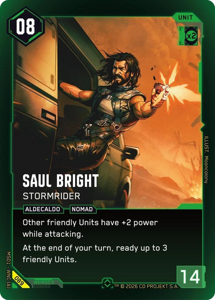 Image for Saul Bright - Stormrider (089) (Welcome to Night City - Retail) - Cyberpunk TCG