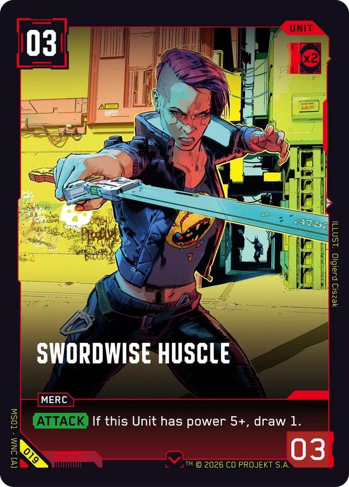 Image for Swordwise Huscle (019) (Welcome to Night City - Retail) - Cyberpunk TCG