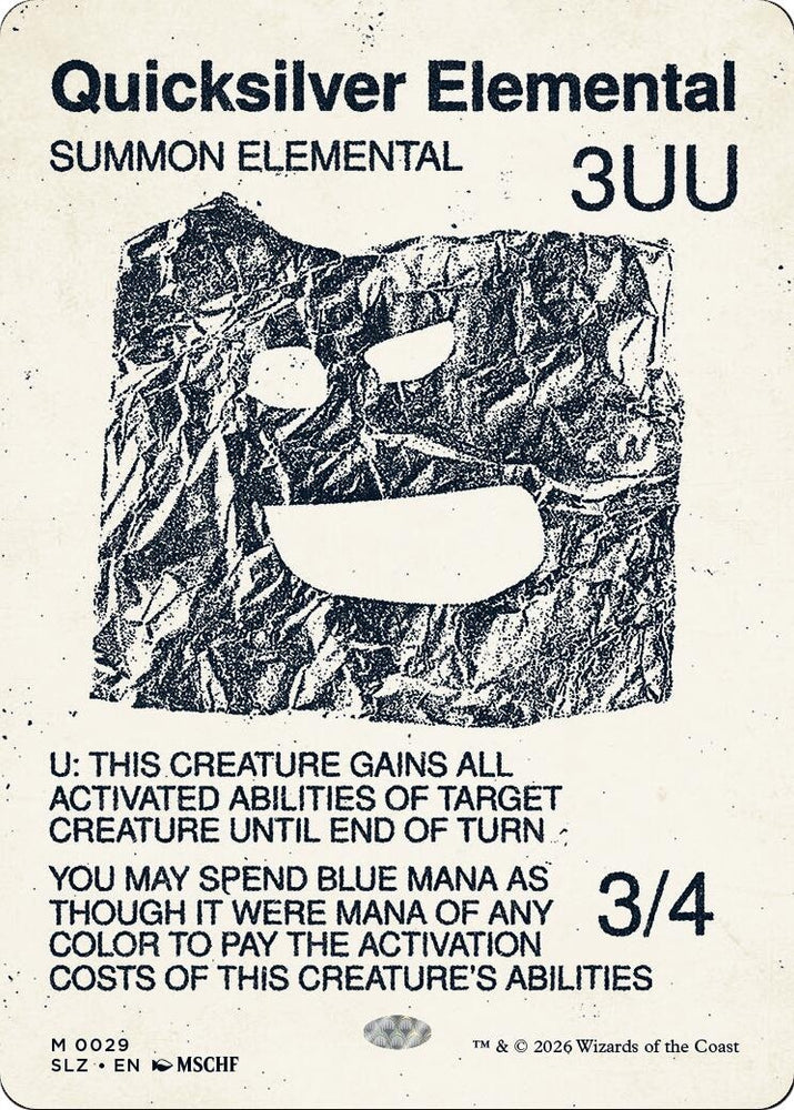 Image for Quicksilver Elemental (0029) (29) (Secret Lair x MSCHF: The Zeta Set) (SLZ) - Magic: The Gathering