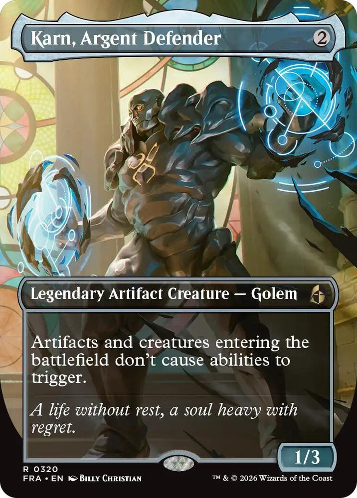 Image for Karn, Argent Defender (Borderless) (320) (Reality Fracture) (FRA) - Magic: The Gathering