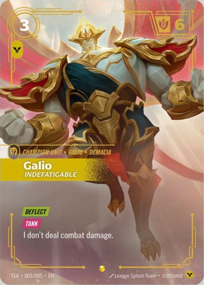 Image for Galio, Indefatigable (T1 Worlds Champion Player Bundle) (T1A 003/005) (Riftbound Promotional Cards) (PR) - Riftbound: League of Legends Trading Card Game