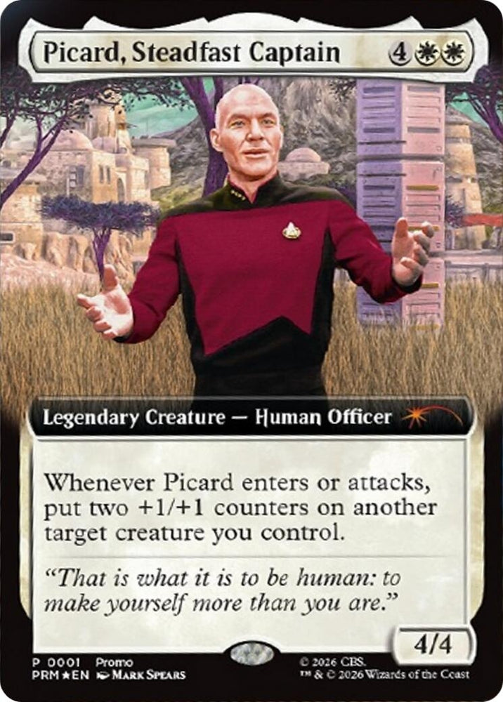 Image for Picard, Steadfast Captain (Extended Art) (1) (Media Promos) (MEDIA) - Magic: The Gathering
