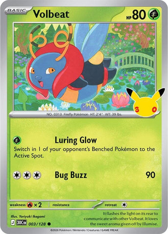 Image for Volbeat (003/128) (ME: 30th Celebration) (30C) - Pokemon
