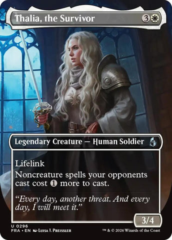 Image for Thalia, the Survivor (Borderless) (296) (Reality Fracture) (FRA) - Magic: The Gathering