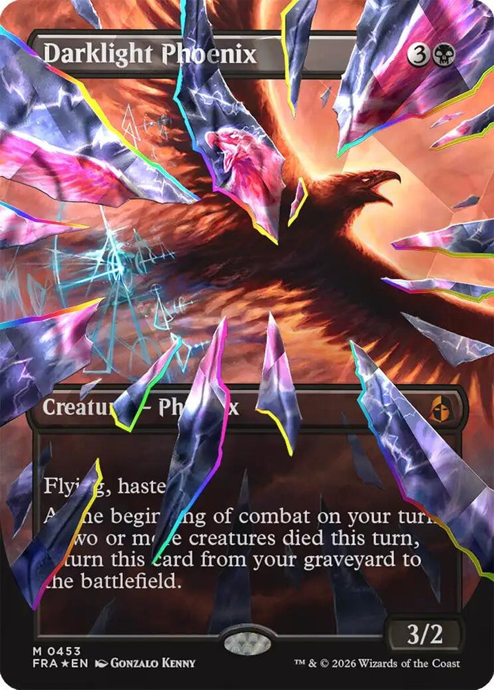 Image for Darklight Phoenix (Borderless) (Facet Foil) (0453) (453) (Reality Fracture) (FRA) - Magic: The Gathering