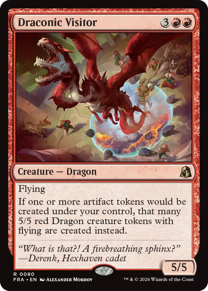 Image for Draconic Visitor (80) (Reality Fracture) (FRA) - Magic: The Gathering