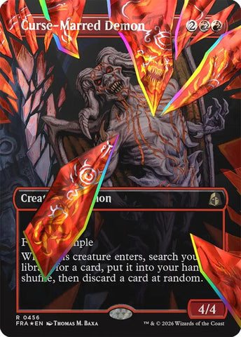 Image for Curse-Marred Demon (Borderless) (Facet Foil) (456) (Reality Fracture) (FRA) - Magic: The Gathering