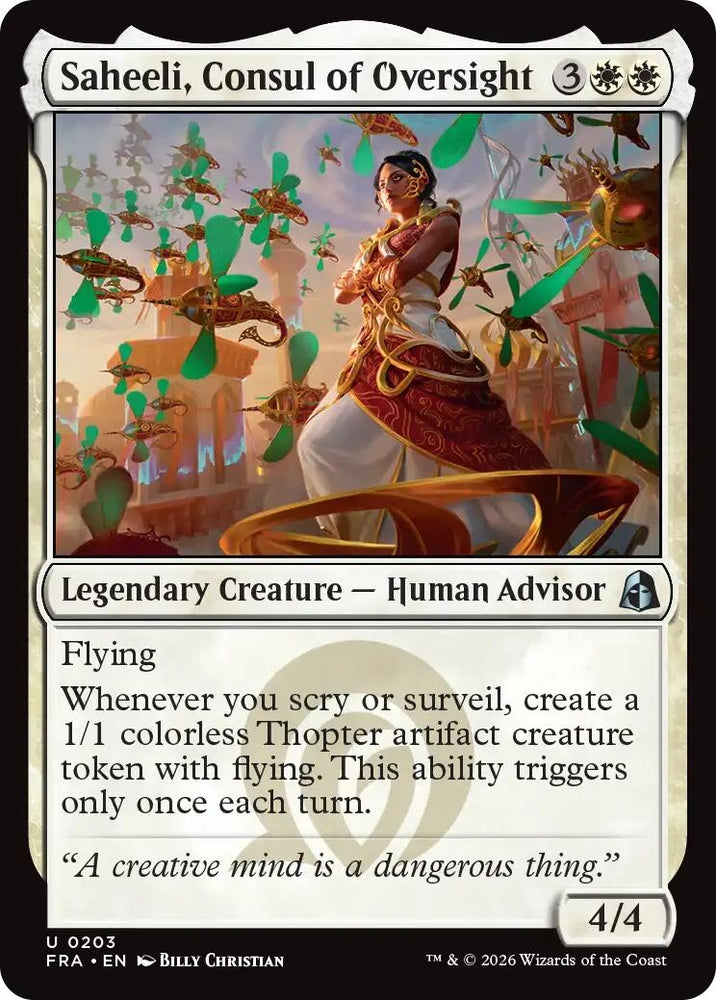 Image for Saheeli, Consul of Oversight (203) (Reality Fracture) (FRA) - Magic: The Gathering