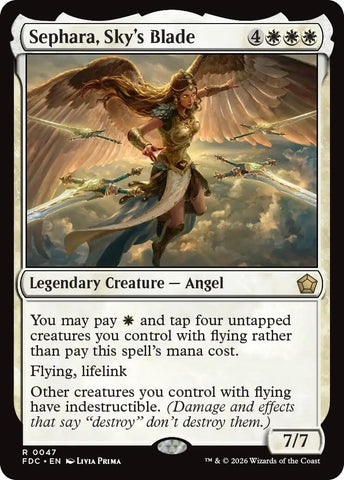 Image for Sephara, Sky's Blade (47) (Commander: Foundations) (FDC) - Magic: The Gathering