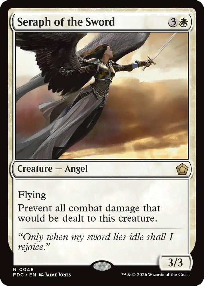 Image for Seraph of the Sword (48) (Commander: Foundations) (FDC) - Magic: The Gathering