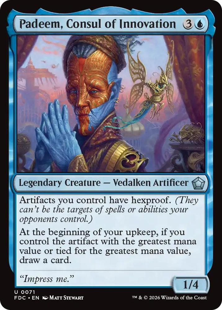 Image for Padeem, Consul of Innovation (71) (Commander: Foundations) (FDC) - Magic: The Gathering