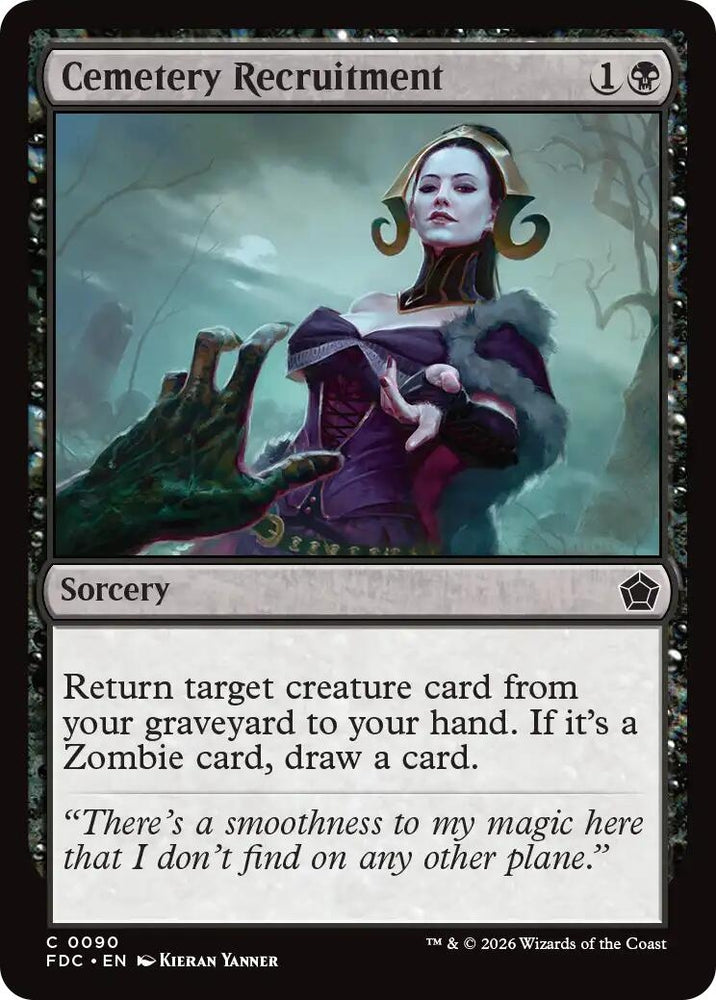 Image for Cemetery Recruitment (90) (Commander: Foundations) (FDC) - Magic: The Gathering