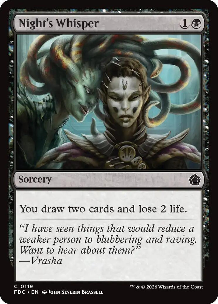 Image for Night's Whisper (119) (Commander: Foundations) (FDC) - Magic: The Gathering