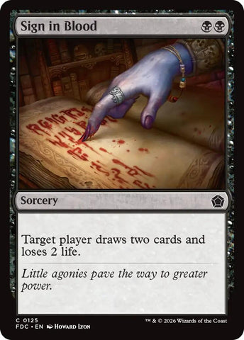 Image for Sign in Blood (125) (Commander: Foundations) (FDC) - Magic: The Gathering