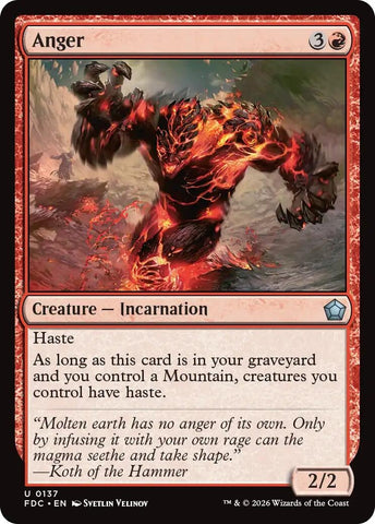 Image for Anger (137) (Commander: Foundations) (FDC) - Magic: The Gathering