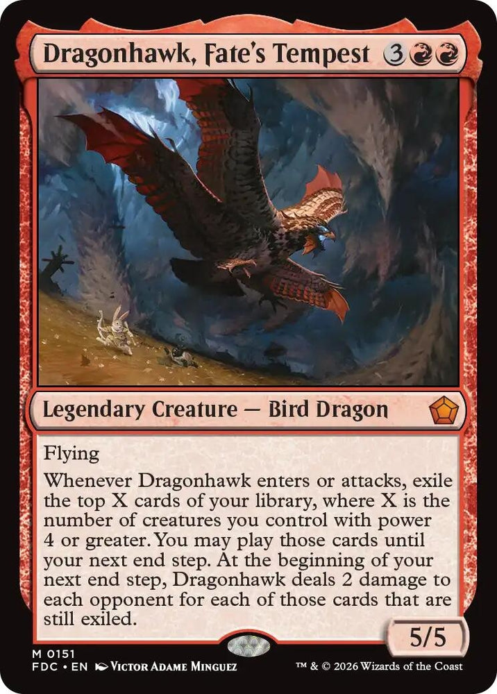 Image for Dragonhawk, Fate's Tempest (151) (Commander: Foundations) (FDC) - Magic: The Gathering
