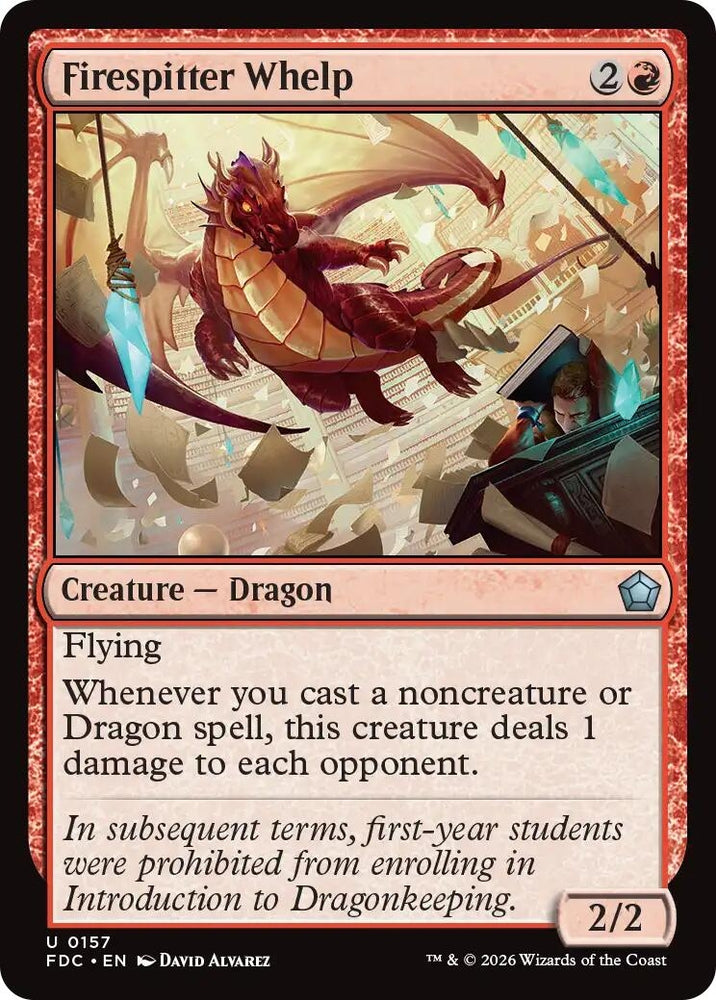 Image for Firespitter Whelp (157) (Commander: Foundations) (FDC) - Magic: The Gathering