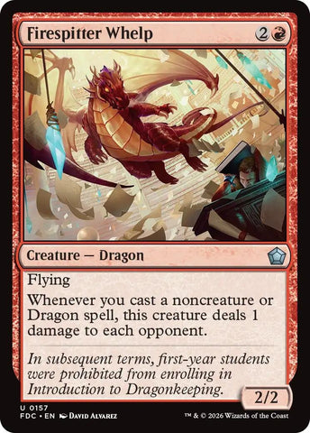 Image for Firespitter Whelp (157) (Commander: Foundations) (FDC) - Magic: The Gathering