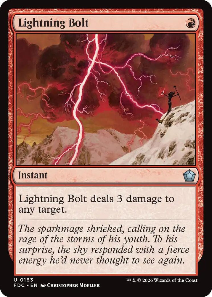 Image for Lightning Bolt (163) (Commander: Foundations) (FDC) - Magic: The Gathering