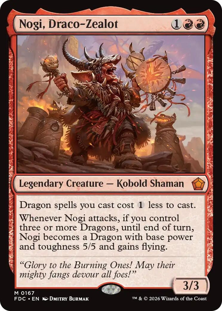 Image for Nogi, Draco-Zealot (167) (Commander: Foundations) (FDC) - Magic: The Gathering