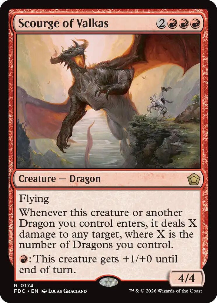 Image for Scourge of Valkas (174) (Commander: Foundations) (FDC) - Magic: The Gathering