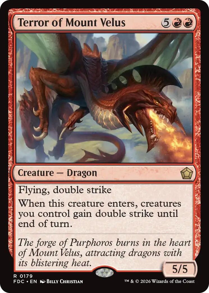 Image for Terror of Mount Velus (179) (Commander: Foundations) (FDC) - Magic: The Gathering