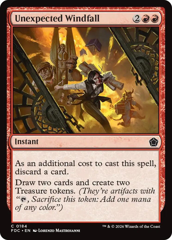 Image for Unexpected Windfall (184) (Commander: Foundations) (FDC) - Magic: The Gathering