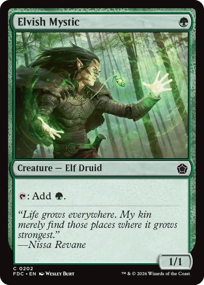 Image for Elvish Mystic (202) (Commander: Foundations) (FDC) - Magic: The Gathering
